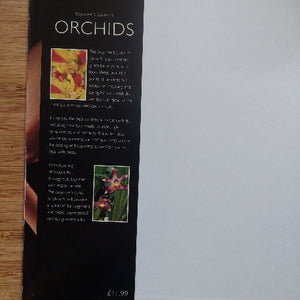 Booklet with images of orchids on a plain background